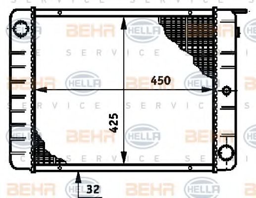 Радиатор, охлаждение двигателя BEHR HELLA SERVICE 8MK 376 720-681