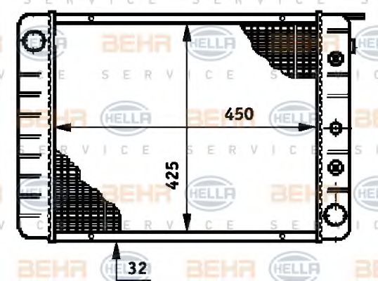 Радиатор, охлаждение двигателя BEHR HELLA SERVICE 8MK 376 720-691