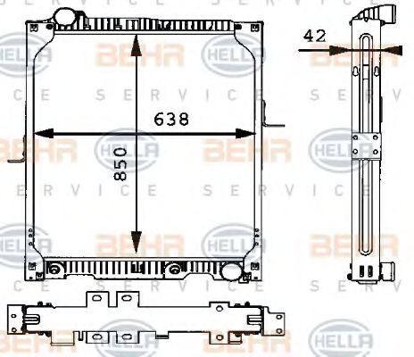 Радиатор, охлаждение двигателя BEHR HELLA SERVICE 8MK 376 721-191