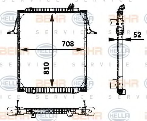 Радиатор, охлаждение двигателя BEHR HELLA SERVICE 8MK 376 721-781