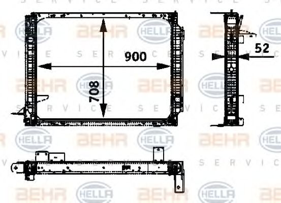 Радиатор, охлаждение двигателя BEHR HELLA SERVICE 8MK 376 722-391