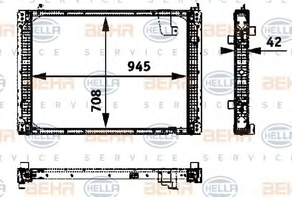 Радиатор, охлаждение двигателя BEHR HELLA SERVICE 8MK 376 722-411