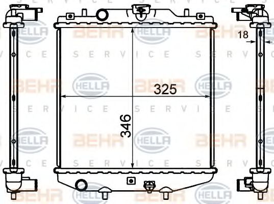 Радиатор, охлаждение двигателя BEHR HELLA SERVICE 8MK 376 724-591