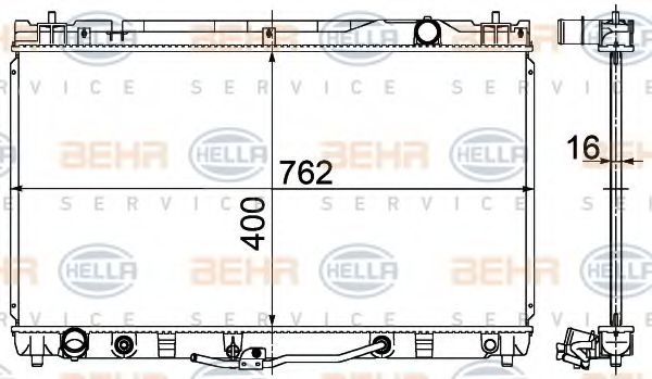 Радиатор, охлаждение двигателя BEHR HELLA SERVICE 8MK 376 724-601