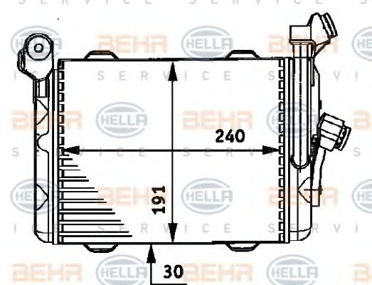 масляный радиатор, двигательное масло BEHR HELLA SERVICE 8MO 376 726-011