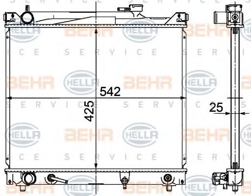 Радиатор, охлаждение двигателя BEHR HELLA SERVICE 8MK 376 726-471