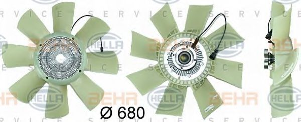 Вентилятор, охлаждение двигателя BEHR HELLA SERVICE 8MV 376 730-131