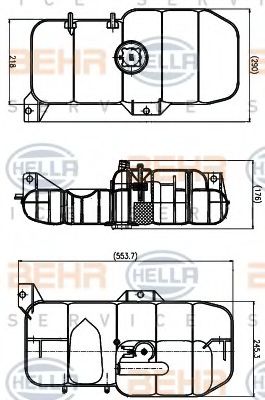Компенсационный бак, охлаждающая жидкость BEHR HELLA SERVICE 8MA 376 731-001