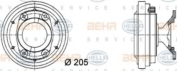 Сцепление, вентилятор радиатора BEHR HELLA SERVICE 8MV 376 731-291