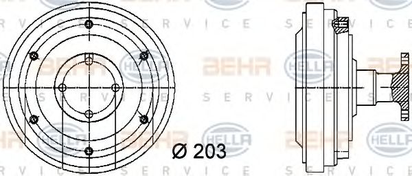 Сцепление, вентилятор радиатора BEHR HELLA SERVICE 8MV 376 731-351