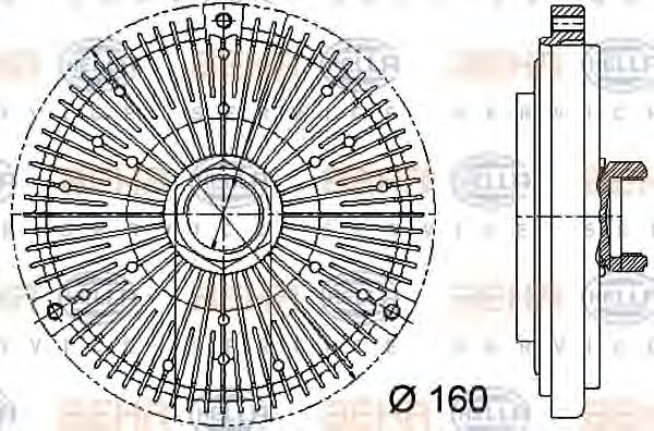 Сцепление, вентилятор радиатора BEHR HELLA SERVICE 8MV 376 731-491