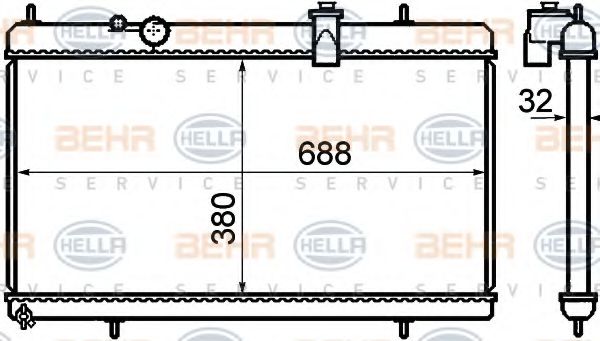 Радиатор, охлаждение двигателя BEHR HELLA SERVICE 8MK 376 732-751