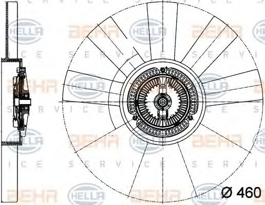Вентилятор, охлаждение двигателя BEHR HELLA SERVICE 8MV 376 733-311