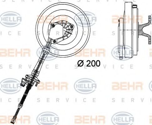 Сцепление, вентилятор радиатора BEHR HELLA SERVICE 8MV 376 734-221