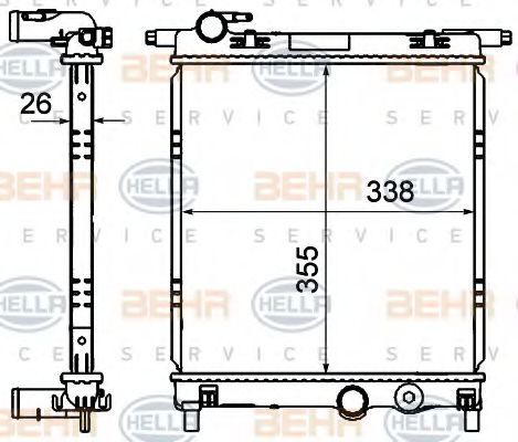 Радиатор, охлаждение двигателя BEHR HELLA SERVICE 8MK 376 735-021