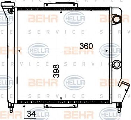 Радиатор, охлаждение двигателя BEHR HELLA SERVICE 8MK 376 735-031