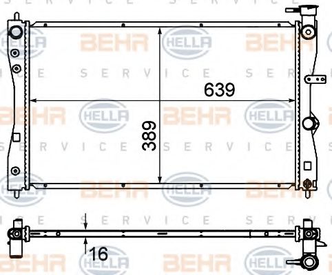 Радиатор, охлаждение двигателя BEHR HELLA SERVICE 8MK 376 735-401