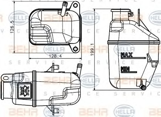 Компенсационный бак, охлаждающая жидкость BEHR HELLA SERVICE 8MA 376 737-231