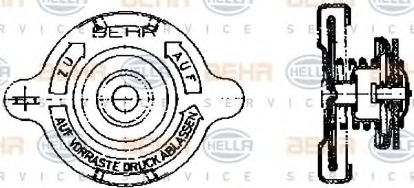 Крышка, резервуар охлаждающей жидкости BEHR HELLA SERVICE 8MY 376 742-151