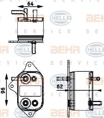 Топливный радиатор BEHR HELLA SERVICE 8MK 376 745-011