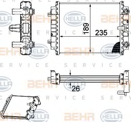 Радиатор, охлаждение двигателя BEHR HELLA SERVICE 8MK 376 745-661