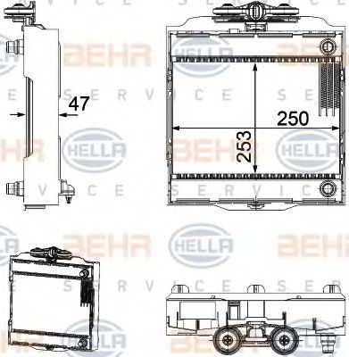 Радиатор, охлаждение двигателя BEHR HELLA SERVICE 8MK 376 746-521