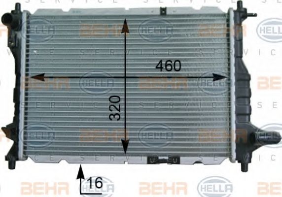 Радиатор, охлаждение двигателя BEHR HELLA SERVICE 8MK 376 748-721