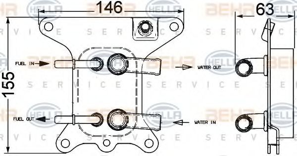 Топливный радиатор BEHR HELLA SERVICE 8MK 376 749-791