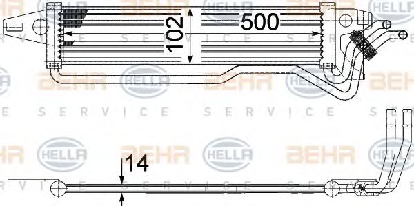 Радиатор, охлаждение двигателя BEHR HELLA SERVICE 8MK 376 749-811