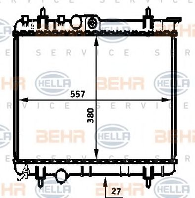 Радиатор, охлаждение двигателя BEHR HELLA SERVICE 8MK 376 750-241