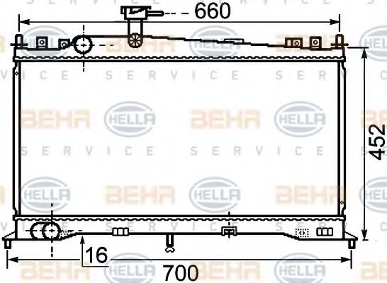 Радиатор, охлаждение двигателя BEHR HELLA SERVICE 8MK 376 750-261