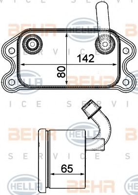 масляный радиатор, двигательное масло BEHR HELLA SERVICE 8MO 376 751-791
