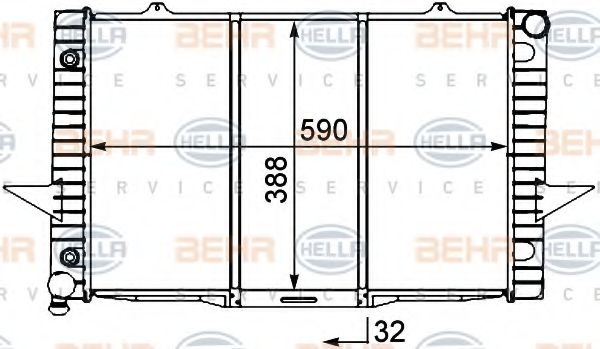 Радиатор, охлаждение двигателя BEHR HELLA SERVICE 8MK 376 753-531