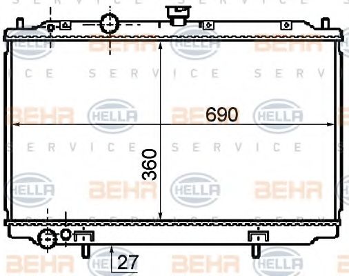 Радиатор, охлаждение двигателя BEHR HELLA SERVICE 8MK 376 753-711