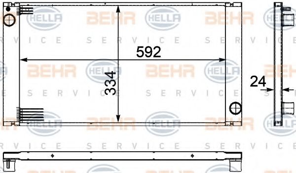 Радиатор, охлаждение двигателя BEHR HELLA SERVICE 8MK 376 754-221