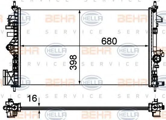 Радиатор, охлаждение двигателя BEHR HELLA SERVICE 8MK 376 754-321
