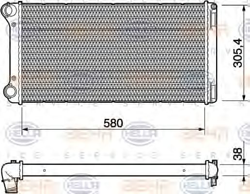 Радиатор, охлаждение двигателя BEHR HELLA SERVICE 8MK 376 754-431