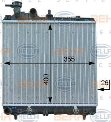 Радиатор, охлаждение двигателя BEHR HELLA SERVICE 8MK 376 754-541