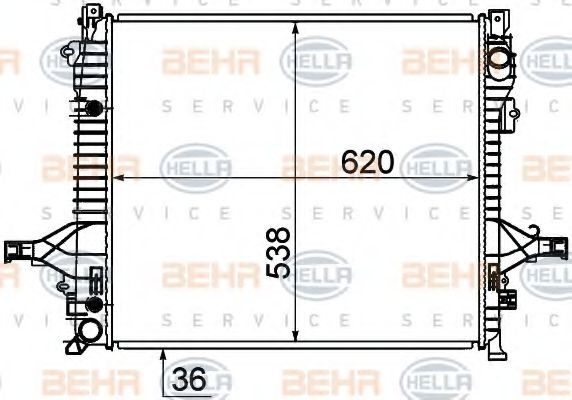 Радиатор, охлаждение двигателя BEHR HELLA SERVICE 8MK 376 756-481