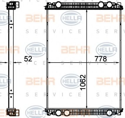 Радиатор, охлаждение двигателя BEHR HELLA SERVICE 8MK 376 761-561