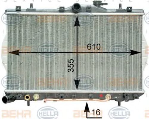 Радиатор, охлаждение двигателя BEHR HELLA SERVICE 8MK 376 762-051