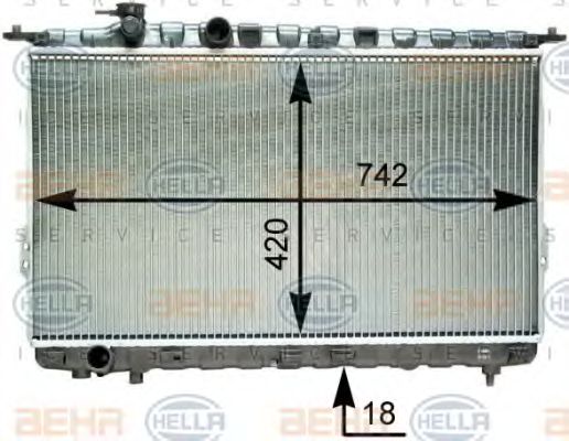 Радиатор, охлаждение двигателя BEHR HELLA SERVICE 8MK 376 762-231