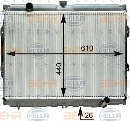 Радиатор, охлаждение двигателя BEHR HELLA SERVICE 8MK 376 762-261