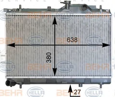 Радиатор, охлаждение двигателя BEHR HELLA SERVICE 8MK 376 762-301