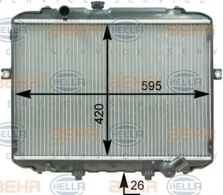 Радиатор, охлаждение двигателя BEHR HELLA SERVICE 8MK 376 762-391