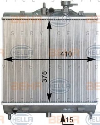 Радиатор, охлаждение двигателя BEHR HELLA SERVICE 8MK 376 762-401