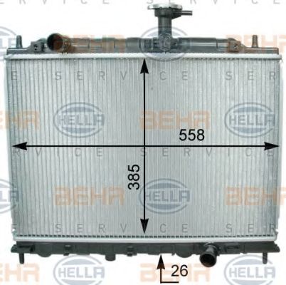 Радиатор, охлаждение двигателя BEHR HELLA SERVICE 8MK 376 762-451
