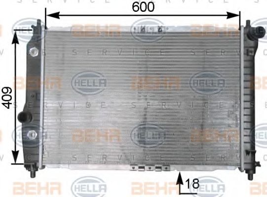 Радиатор, охлаждение двигателя BEHR HELLA SERVICE 8MK 376 762-671