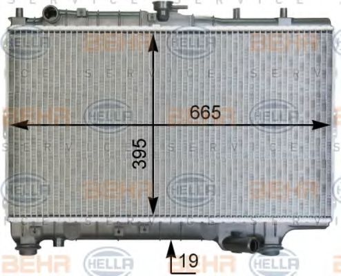 Радиатор, охлаждение двигателя BEHR HELLA SERVICE 8MK 376 763-361