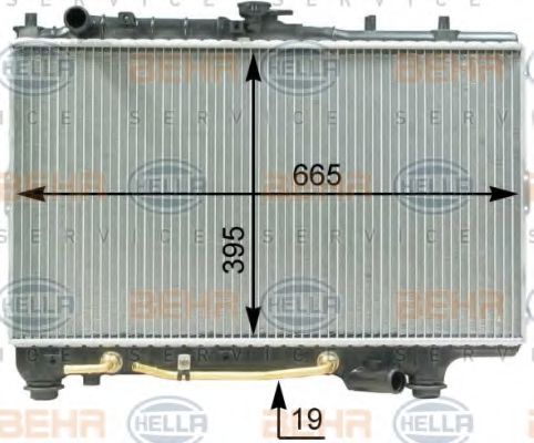 Радиатор, охлаждение двигателя BEHR HELLA SERVICE 8MK 376 763-371